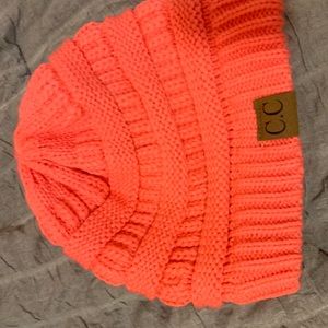 Bright pink beanie